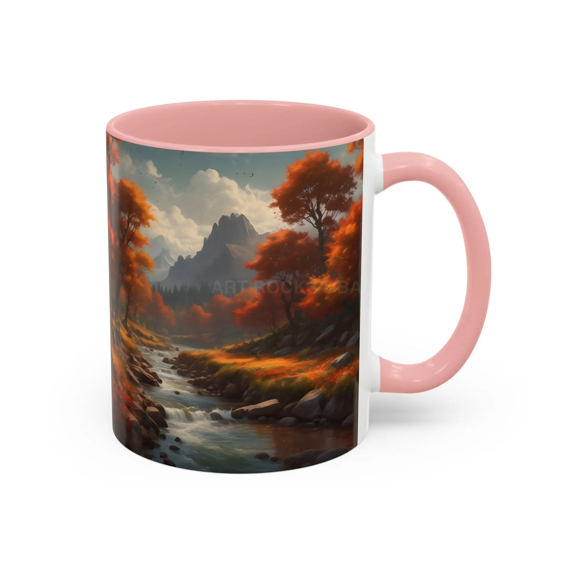Autumn River Landscape Accent Coffee Mug – Scenic Fall Cabin Decor (11/15oz) - Mug