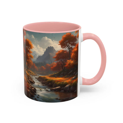 Autumn River Landscape Accent Coffee Mug – Scenic Fall Cabin Decor (11/15oz) - Mug