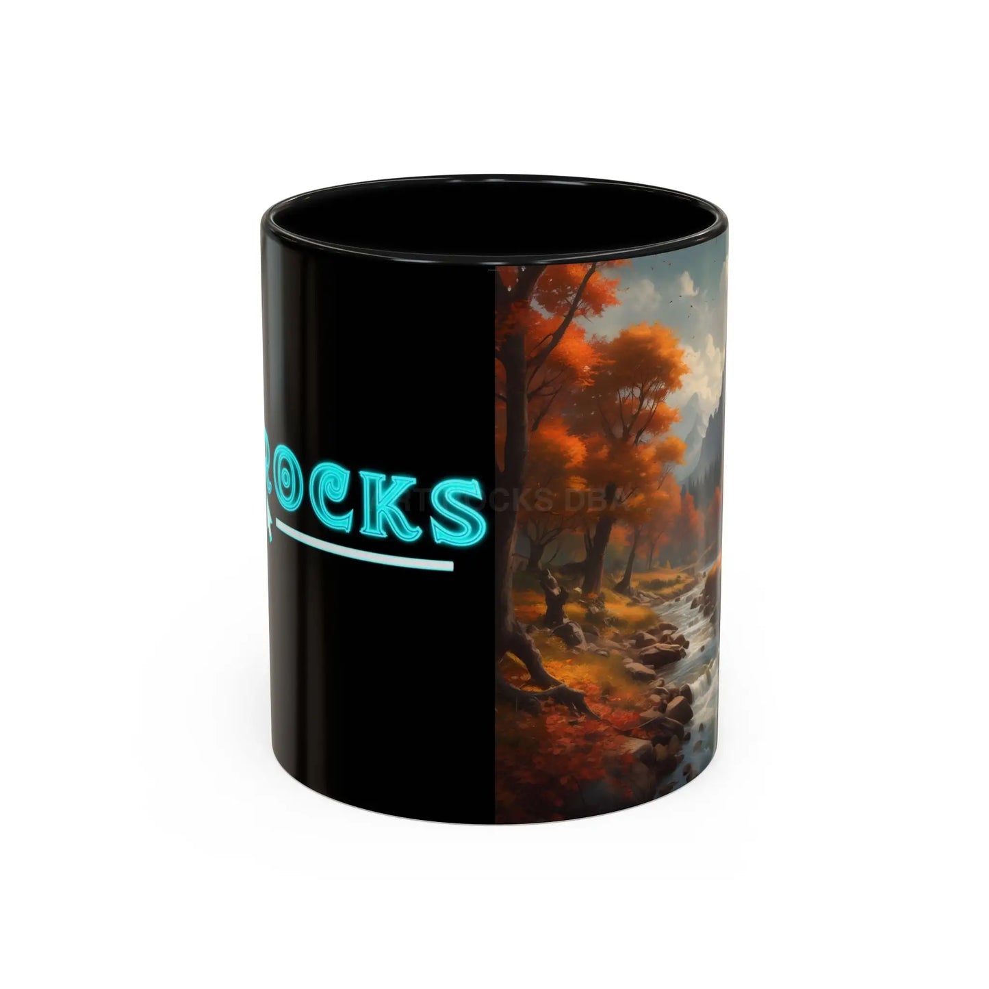 Autumn River Landscape Accent Coffee Mug – Scenic Fall Cabin Decor (11/15oz) - Mug