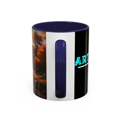 Autumn River Landscape Accent Coffee Mug – Scenic Fall Cabin Decor (11/15oz) - Mug