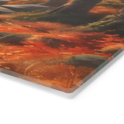 Autumn River Landscape Cutting Board — Scenic Forest & Mountain Kitchen Decor - Home Decor