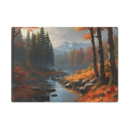 Autumn River Landscape Cutting Board — Scenic Forest & Mountain Kitchen Decor - Small - Home Decor