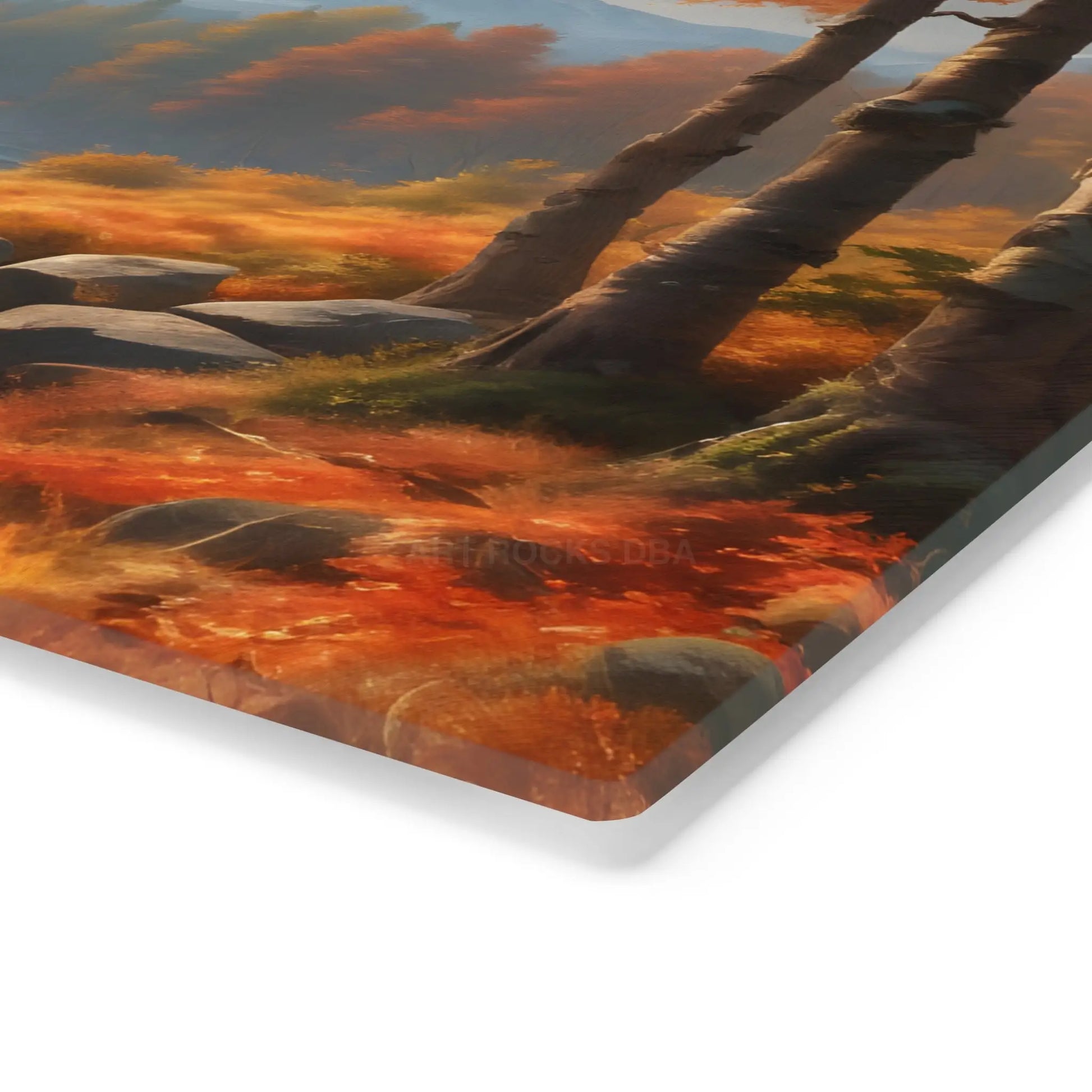 Autumn River Landscape Cutting Board — Scenic Forest & Mountain Kitchen Decor - Home Decor