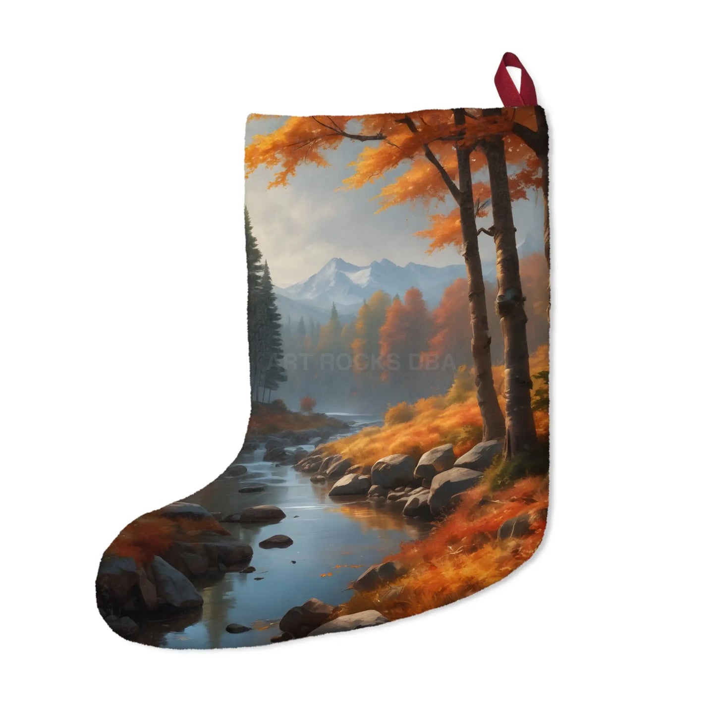 Autumn River Scenic Christmas Stocking - One size - Home Decor