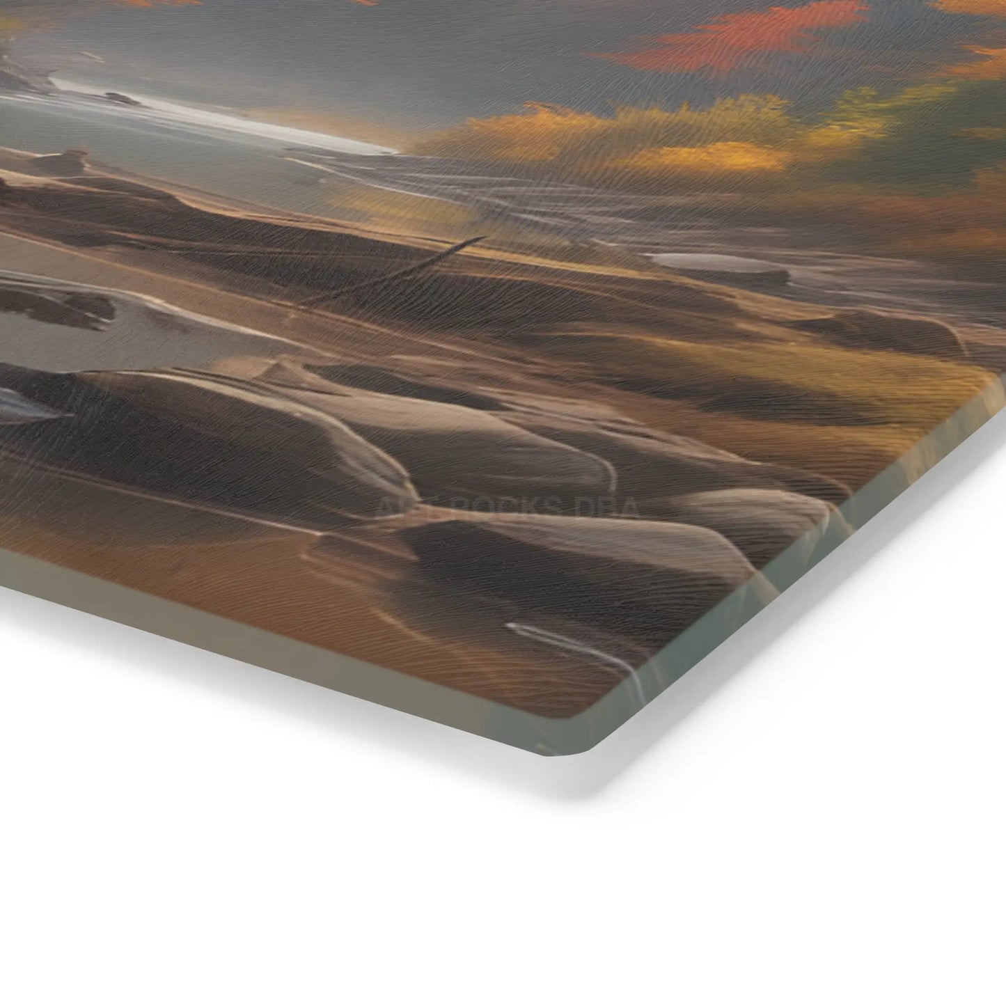 Autumn River Scenic Cutting Board — Fall Forest Landscape Kitchen Decor - Home Decor