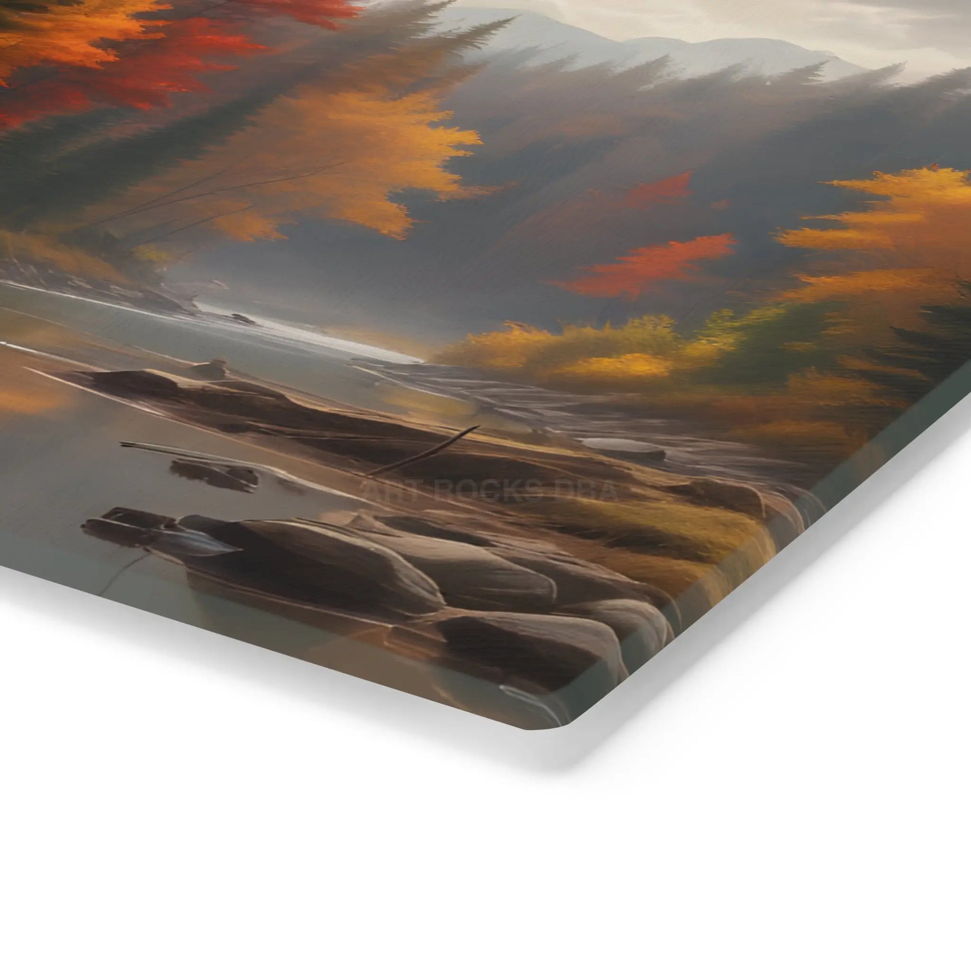 Autumn River Scenic Cutting Board — Fall Forest Landscape Kitchen Decor - Home Decor