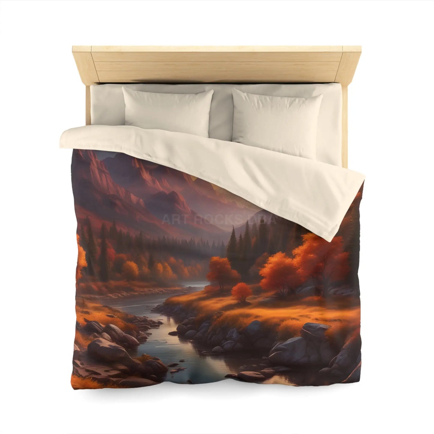 Autumn Sunset in the Mountains Microfiber Duvet Cover - Cozy Nature-Inspired Bedding for Fall Decor - Home Decor