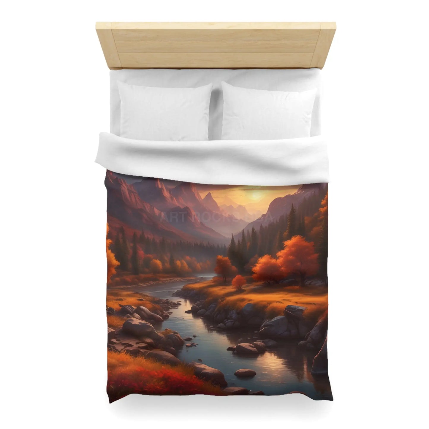 Autumn Sunset in the Mountains Microfiber Duvet Cover - Cozy Nature-Inspired Bedding for Fall Decor - Home Decor