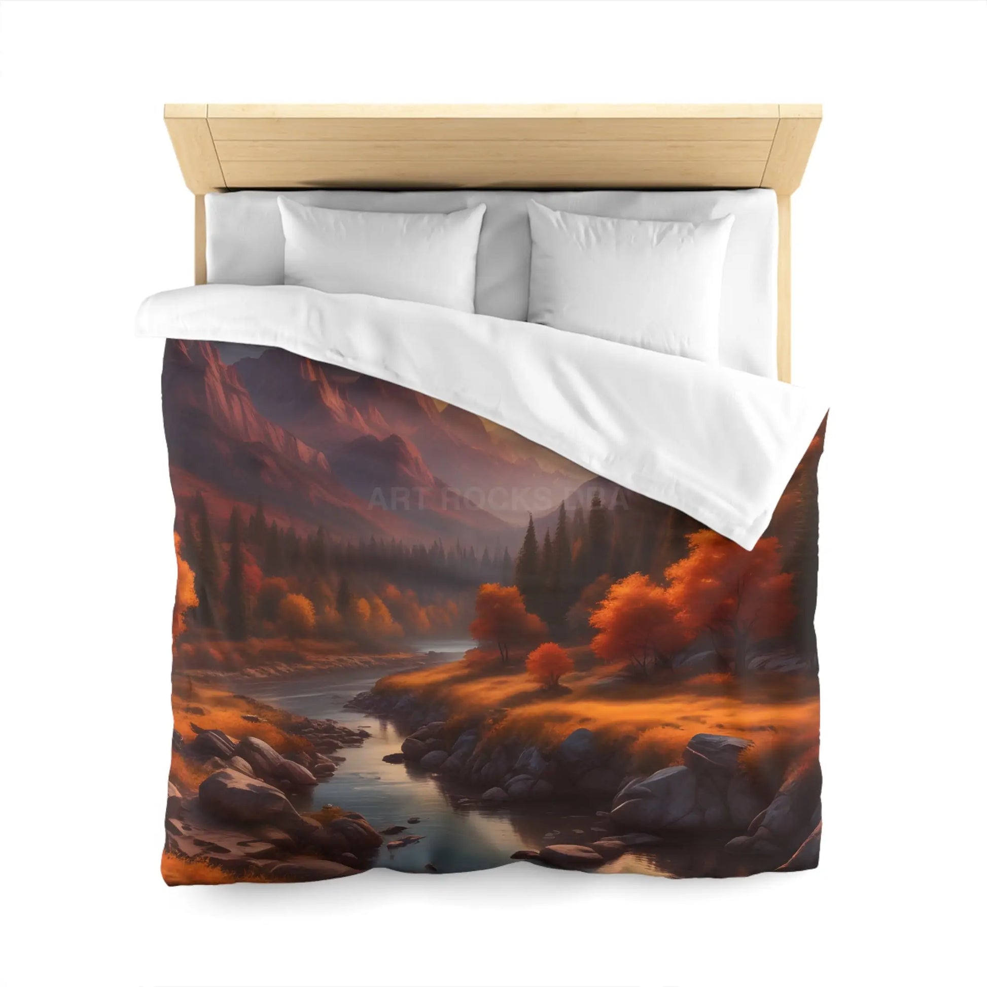 Autumn Sunset in the Mountains Microfiber Duvet Cover - Cozy Nature-Inspired Bedding for Fall Decor - Home Decor