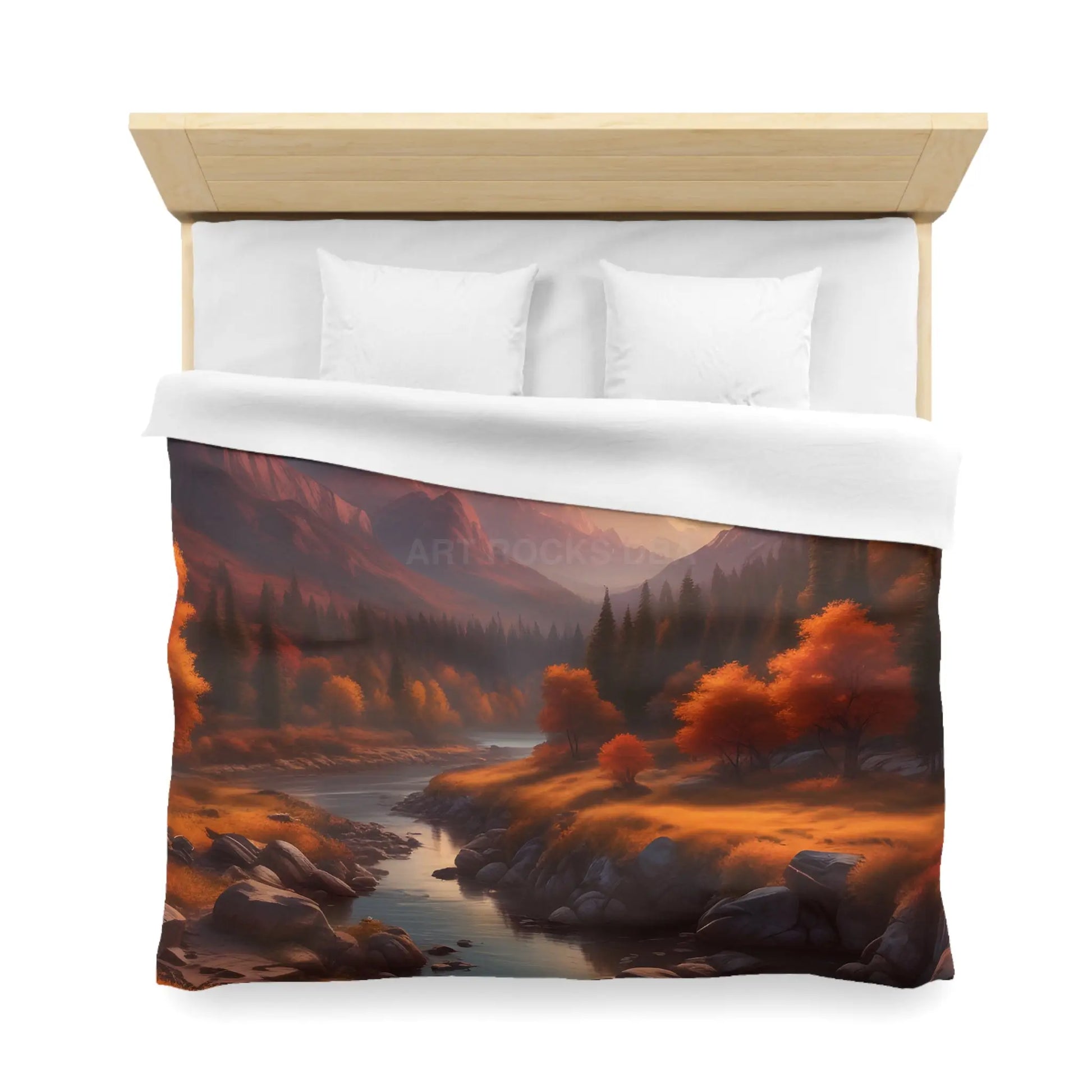 Autumn Sunset in the Mountains Microfiber Duvet Cover - Cozy Nature-Inspired Bedding for Fall Decor - Home Decor