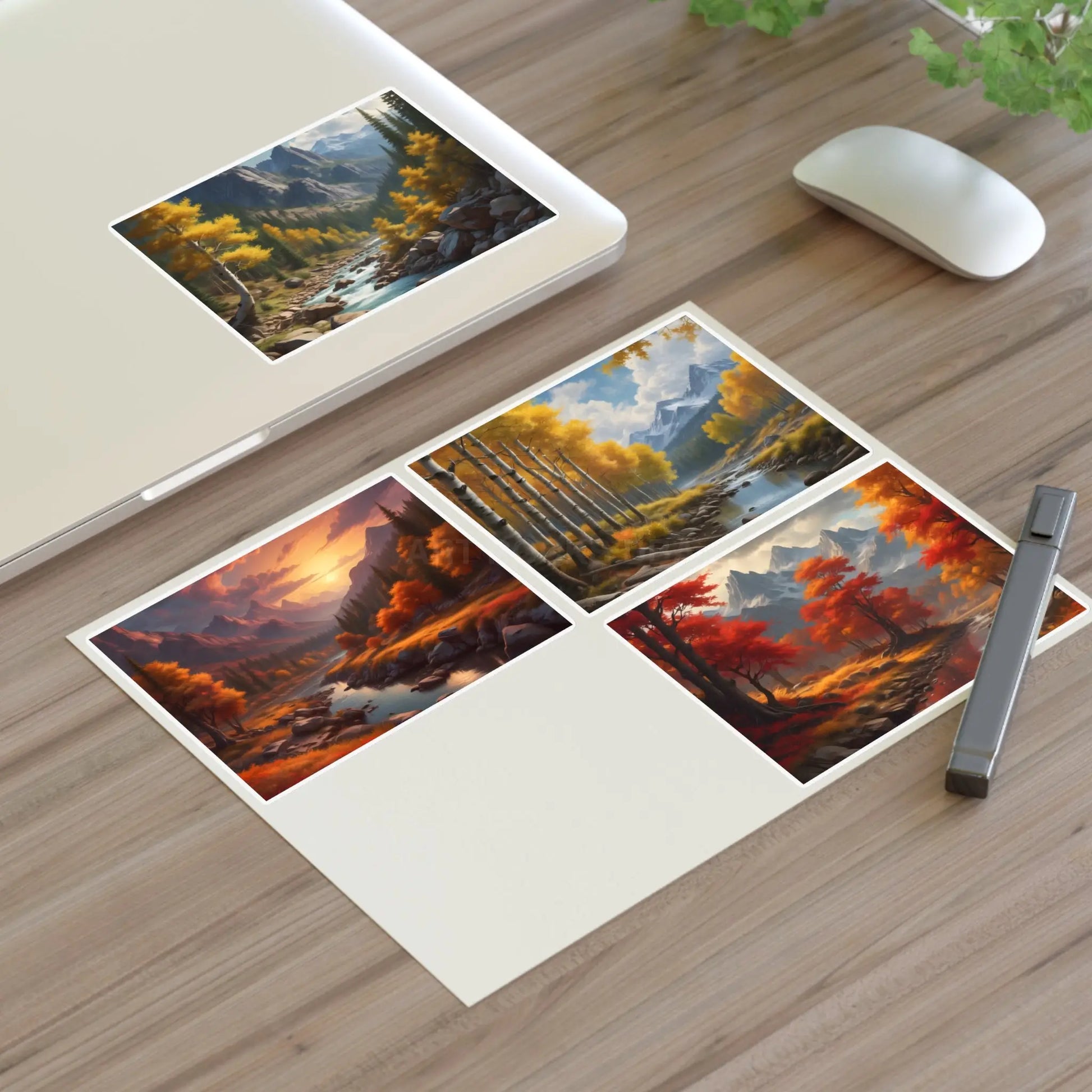 Autumn Trees Landscape Sticker Sheets Nature Decor Fall Aesthetic Stickers Scrapbooking Supplies Artful Gift Ideas