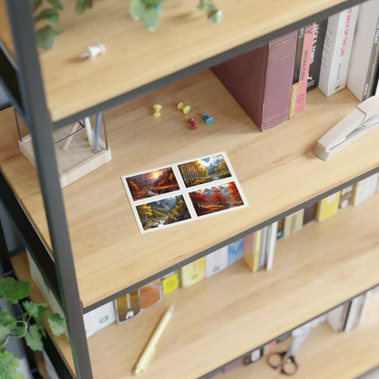 Autumn Trees Landscape Sticker Sheets Nature Decor Fall Aesthetic Stickers Scrapbooking Supplies Artful Gift Ideas