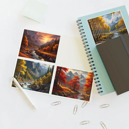 Autumn Trees Landscape Sticker Sheets Nature Decor Fall Aesthetic Stickers Scrapbooking Supplies Artful Gift Ideas