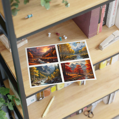 Autumn Trees Landscape Sticker Sheets Nature Decor Fall Aesthetic Stickers Scrapbooking Supplies Artful Gift Ideas