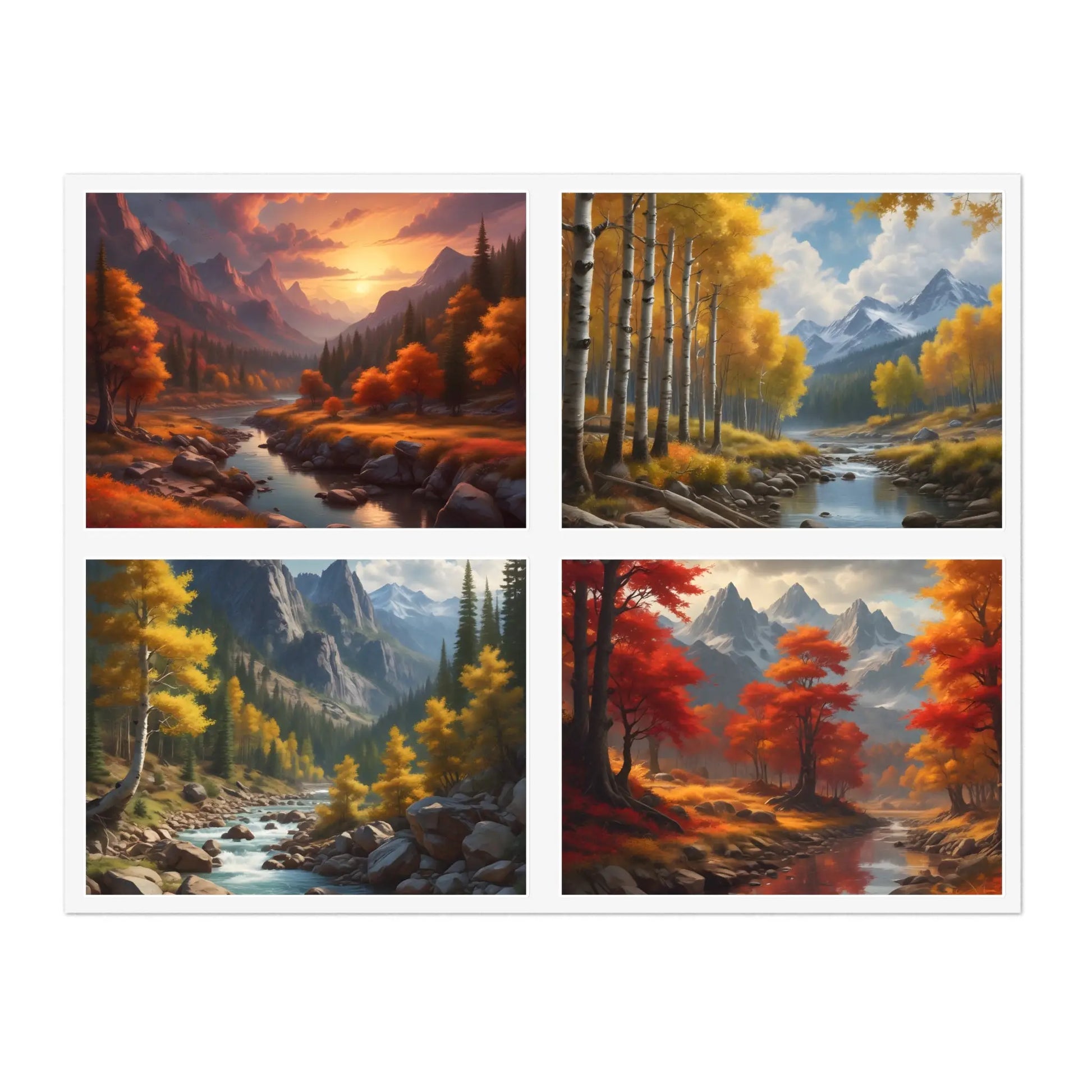 Autumn Trees Landscape Sticker Sheets Nature Decor Fall Aesthetic Stickers Scrapbooking Supplies Artful Gift Ideas