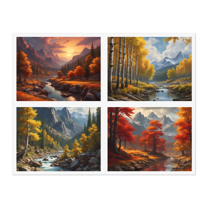 Autumn Trees Landscape Sticker Sheets Nature Decor Fall Aesthetic Stickers Scrapbooking Supplies Artful Gift Ideas