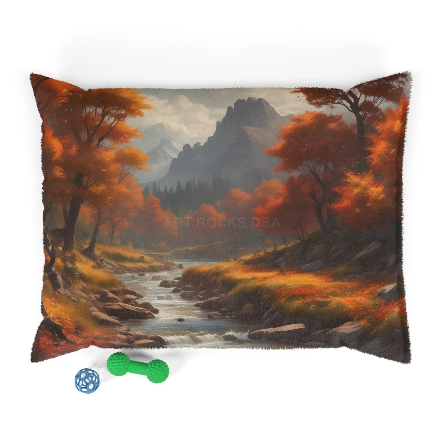 Autumn Valley Pet Bed — Cozy Scenic Dog & Cat Cushion - 40’’ × 30’’ - Pets