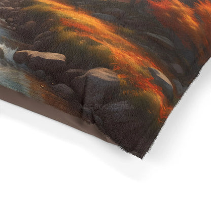 Autumn Valley Pet Bed — Cozy Scenic Dog & Cat Cushion - Pets