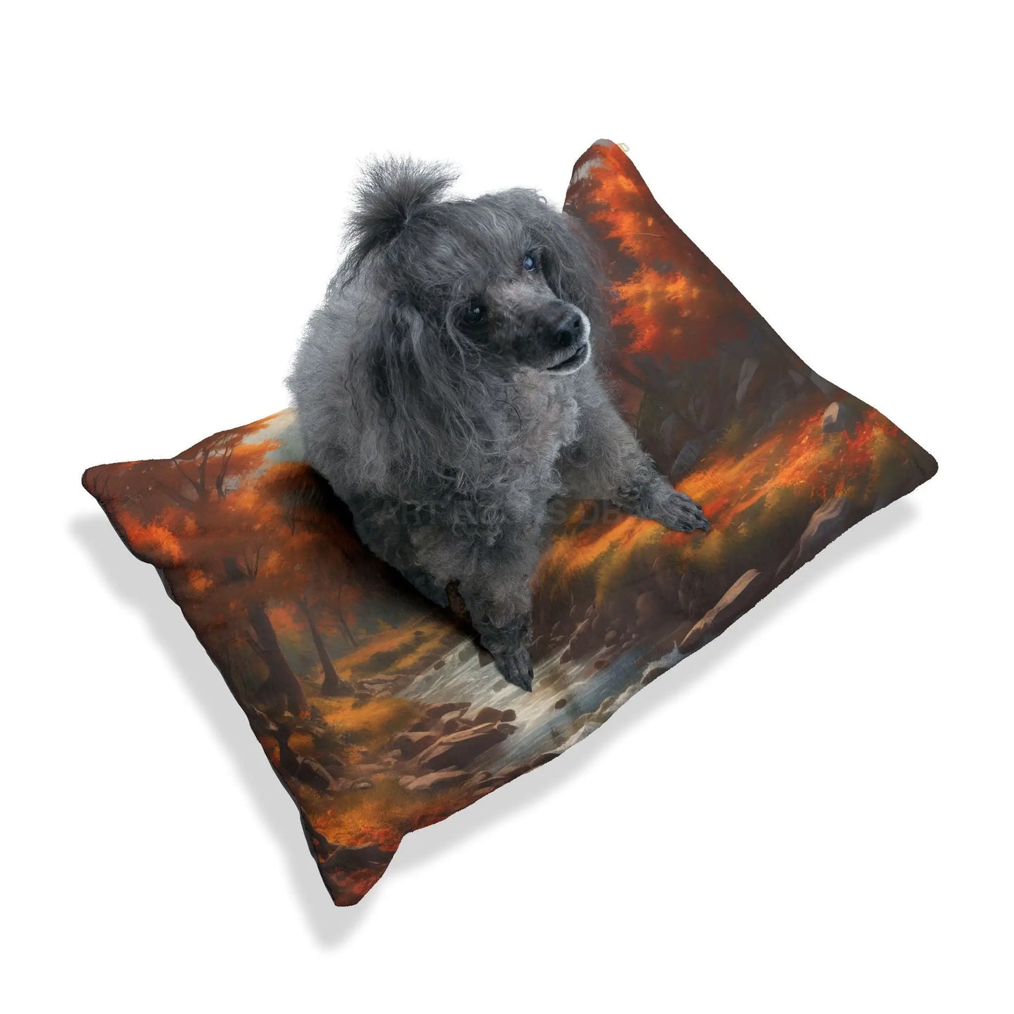 Autumn Valley Pet Bed — Cozy Scenic Dog & Cat Cushion - Pets
