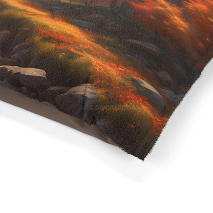 Autumn Valley Pet Bed — Cozy Scenic Dog & Cat Cushion - Pets