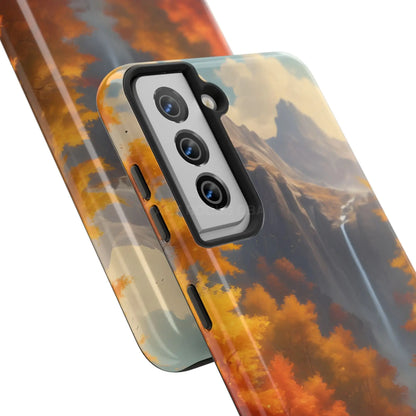 Autumn Waterfall Phone Cases Tough Phone Cover for Nature Lovers Fall Aesthetic Accessories Durable Protection Perfect