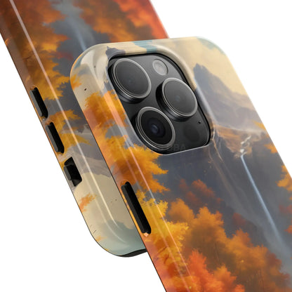 Autumn Waterfall Phone Cases Tough Phone Cover for Nature Lovers Fall Aesthetic Accessories Durable Protection Perfect