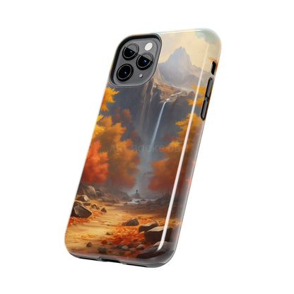 Autumn Waterfall Phone Cases Tough Phone Cover for Nature Lovers Fall Aesthetic Accessories Durable Protection Perfect