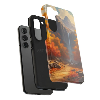 Autumn Waterfall Phone Cases Tough Phone Cover for Nature Lovers Fall Aesthetic Accessories Durable Protection Perfect