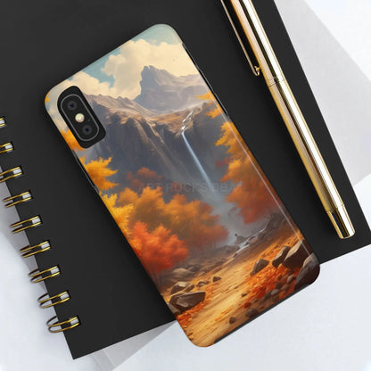 Autumn Waterfall Phone Cases Tough Phone Cover for Nature Lovers Fall Aesthetic Accessories Durable Protection Perfect