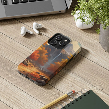 Autumn Waterfall Phone Cases Tough Phone Cover for Nature Lovers Fall Aesthetic Accessories Durable Protection Perfect