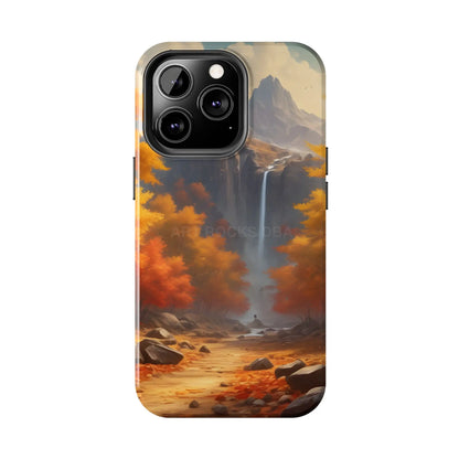 Autumn Waterfall Phone Cases Tough Phone Cover for Nature Lovers Fall Aesthetic Accessories Durable Protection Perfect