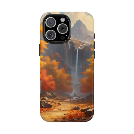 Autumn Waterfall Phone Cases Tough Phone Cover for Nature Lovers Fall Aesthetic Accessories Durable Protection Perfect