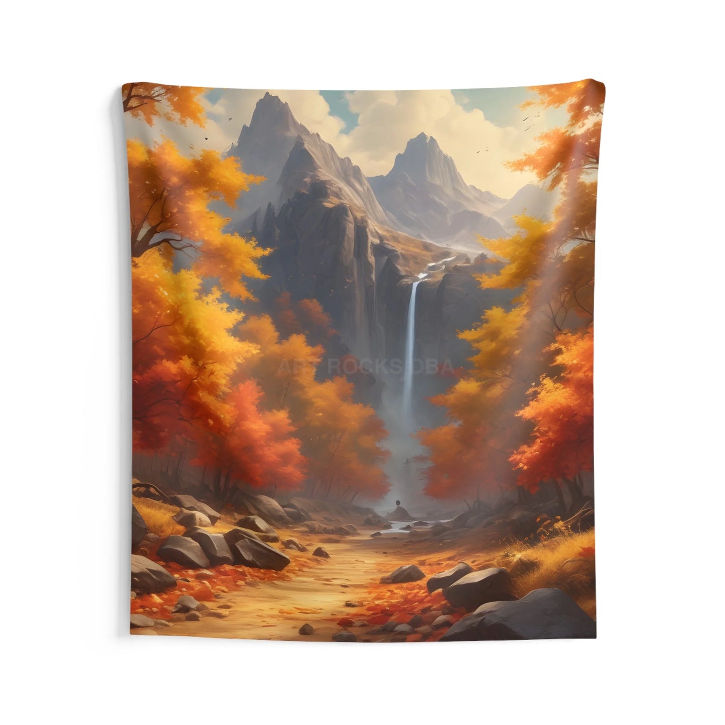 Autumn Waterfall Scenic Wall Tapestry Cozy Décor for Living Room Nature Lovers Gift Bohemian Home Accessories Rustic