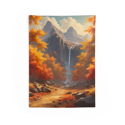 Autumn Waterfall Scenic Wall Tapestry Cozy Décor for Living Room Nature Lovers Gift Bohemian Home Accessories Rustic