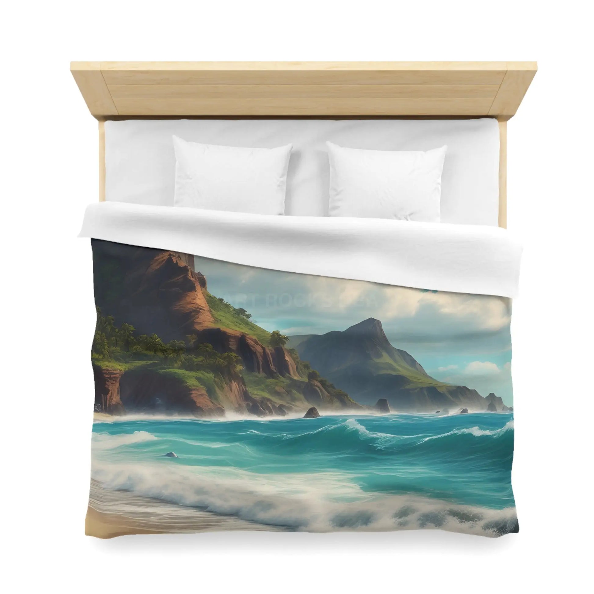 Beach Bliss Microfiber Duvet Cover - Coastal Dream Escape - Home Decor