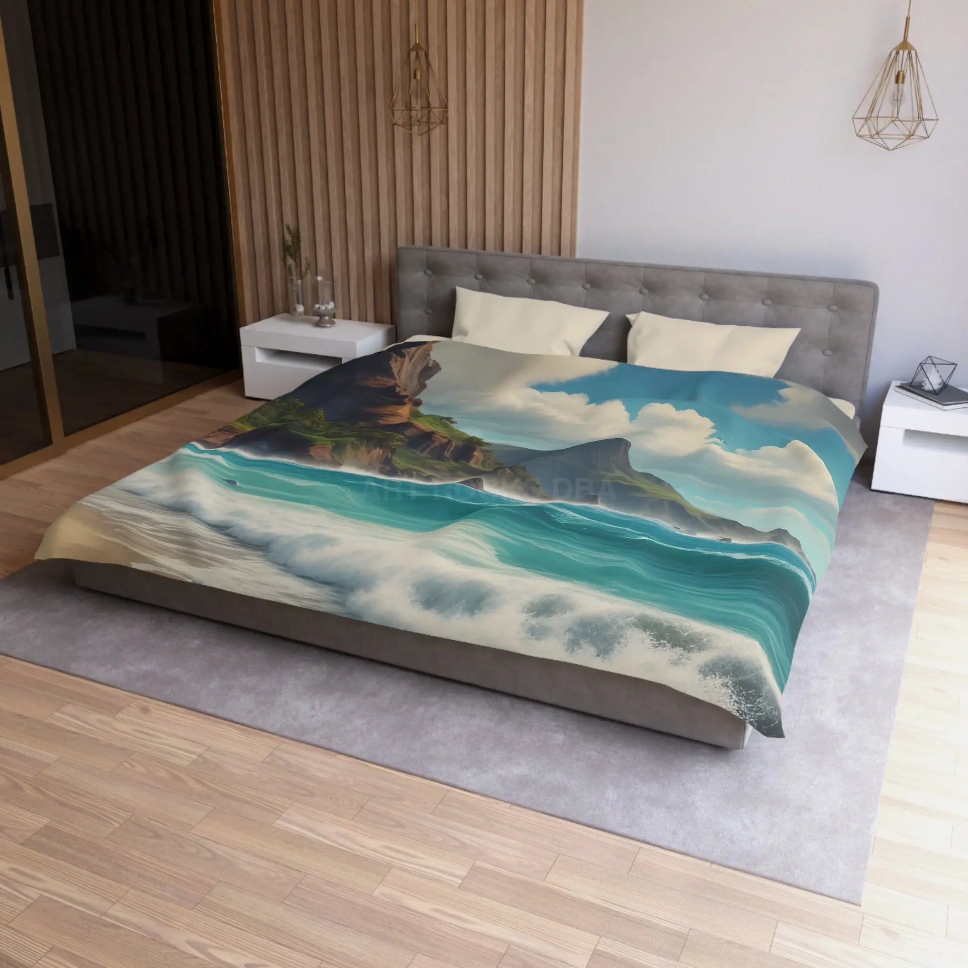 Beach Bliss Microfiber Duvet Cover - Coastal Dream Escape - Home Decor