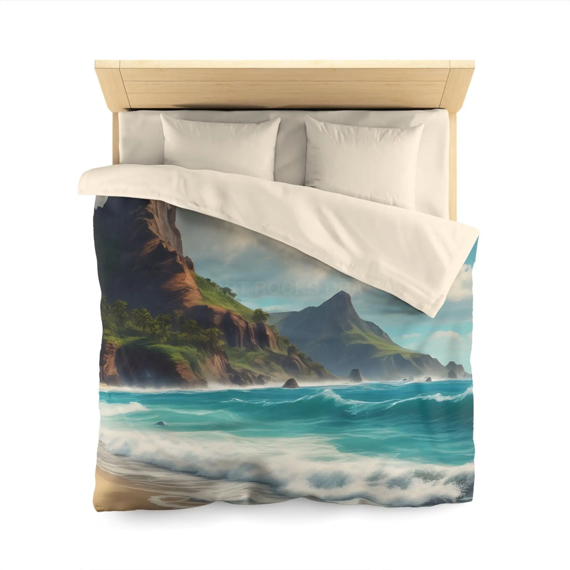 Beach Bliss Microfiber Duvet Cover - Coastal Dream Escape - Home Decor