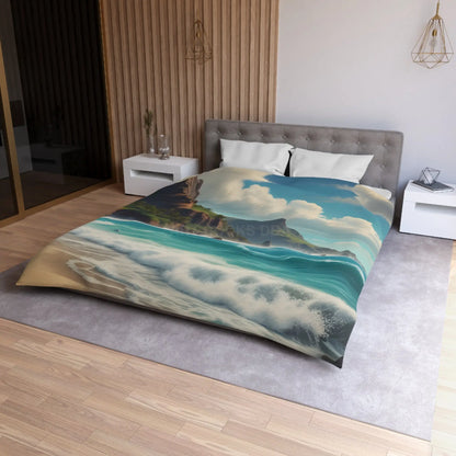 Beach Bliss Microfiber Duvet Cover - Coastal Dream Escape - Home Decor