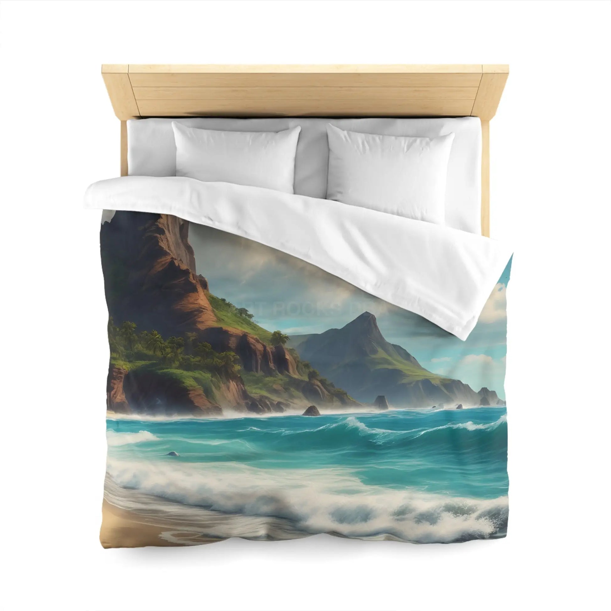 Beach Bliss Microfiber Duvet Cover - Coastal Dream Escape - Home Decor