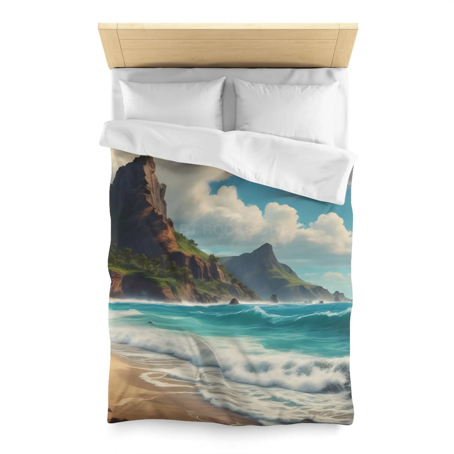 Beach Bliss Microfiber Duvet Cover - Coastal Dream Escape - Home Decor