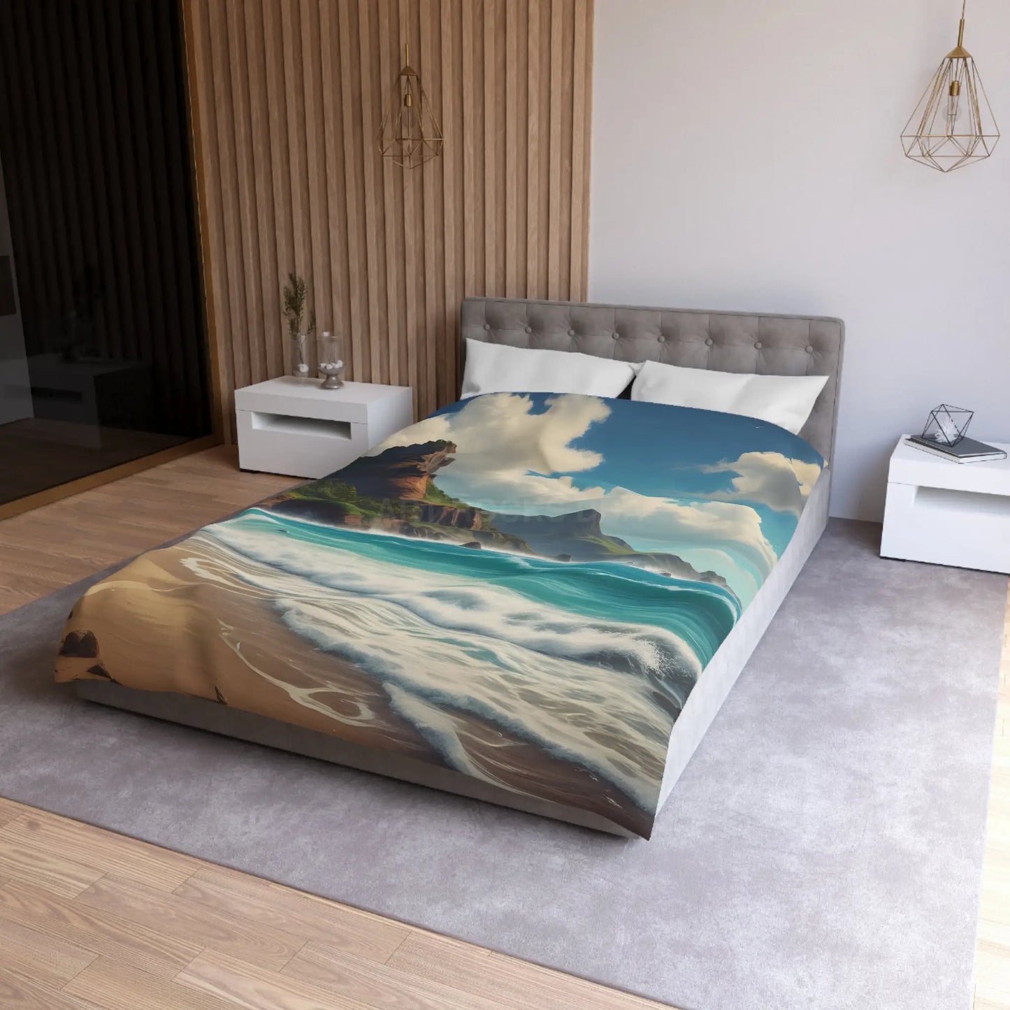 Beach Bliss Microfiber Duvet Cover - Coastal Dream Escape - Home Decor