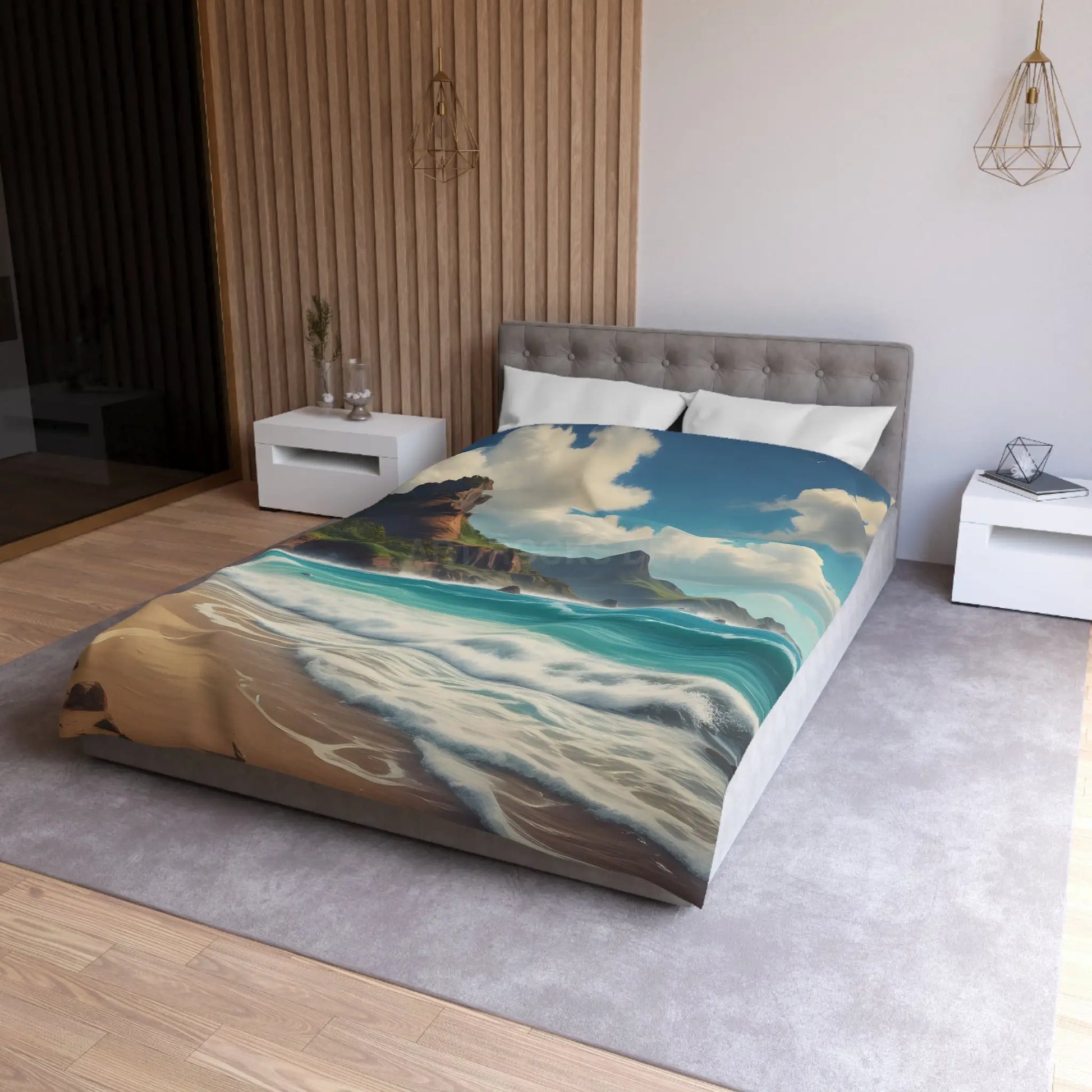 Beach Bliss Microfiber Duvet Cover - Coastal Dream Escape - Home Decor