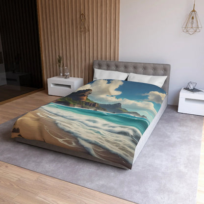 Beach Bliss Microfiber Duvet Cover - Coastal Dream Escape - Home Decor