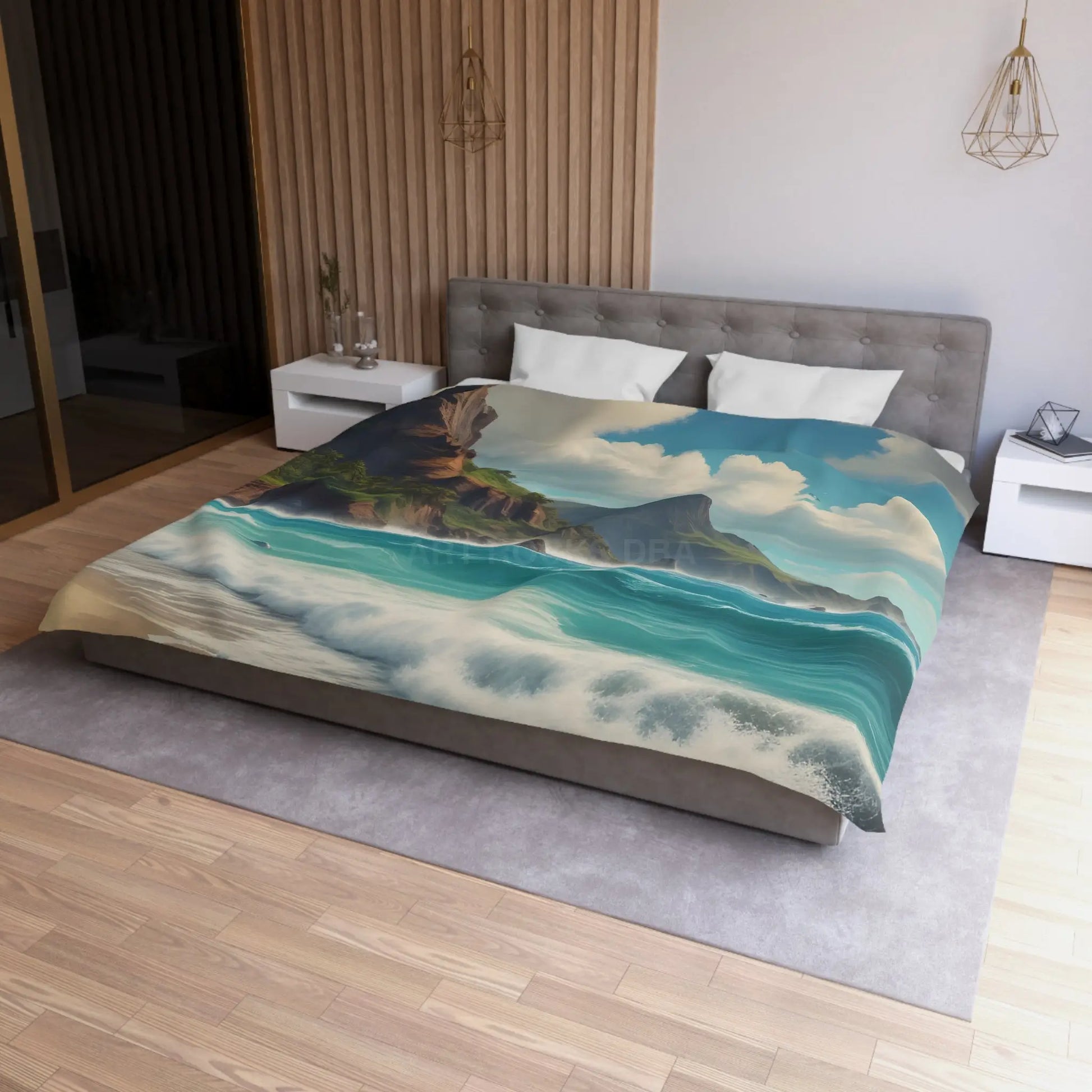 Beach Bliss Microfiber Duvet Cover - Coastal Dream Escape - Home Decor