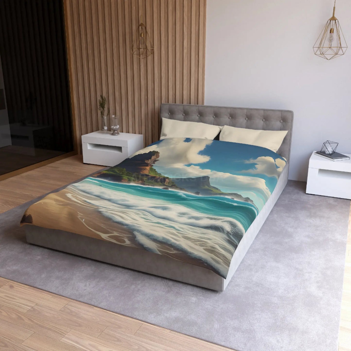 Beach Bliss Microfiber Duvet Cover - Coastal Dream Escape - Home Decor