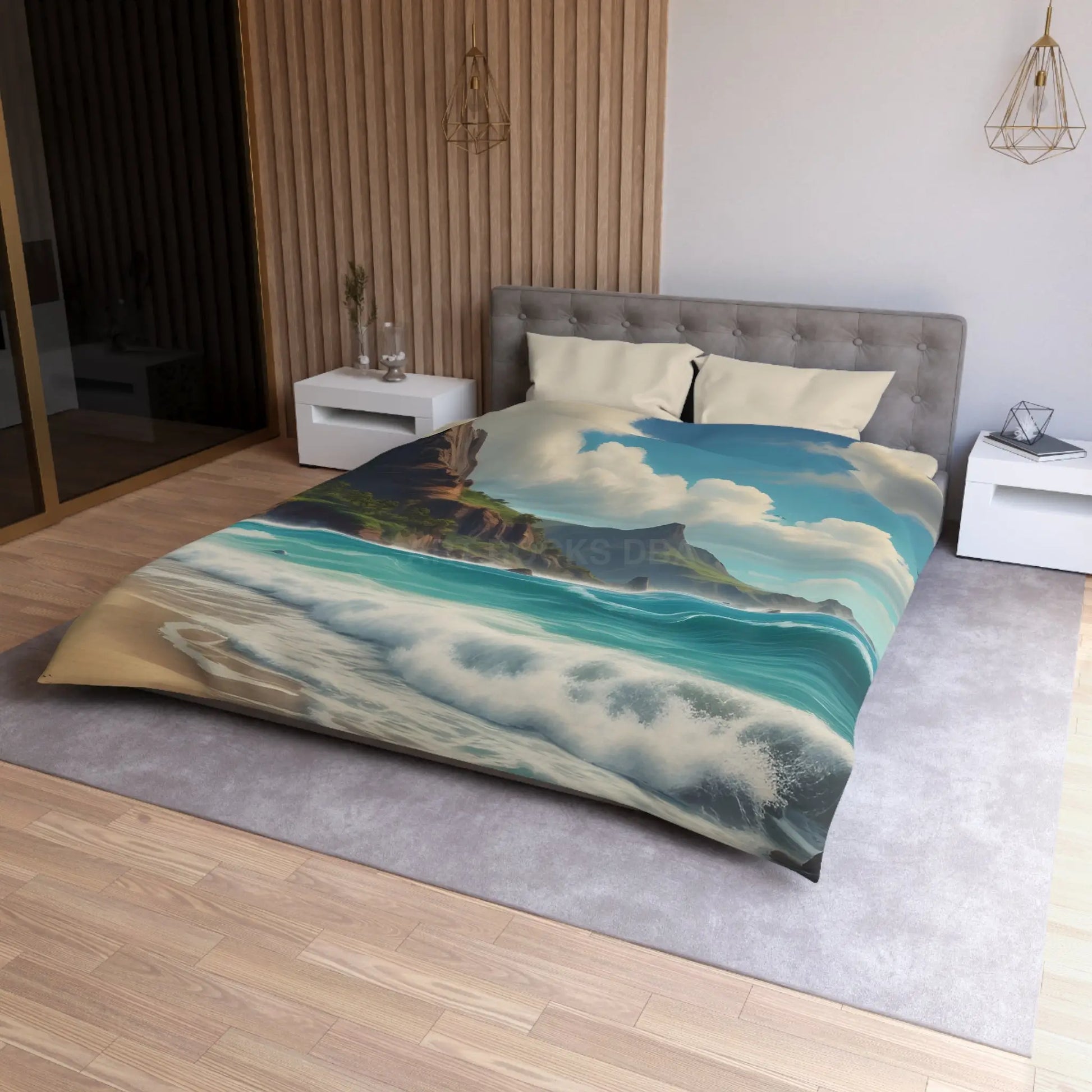 Beach Bliss Microfiber Duvet Cover - Coastal Dream Escape - Home Decor