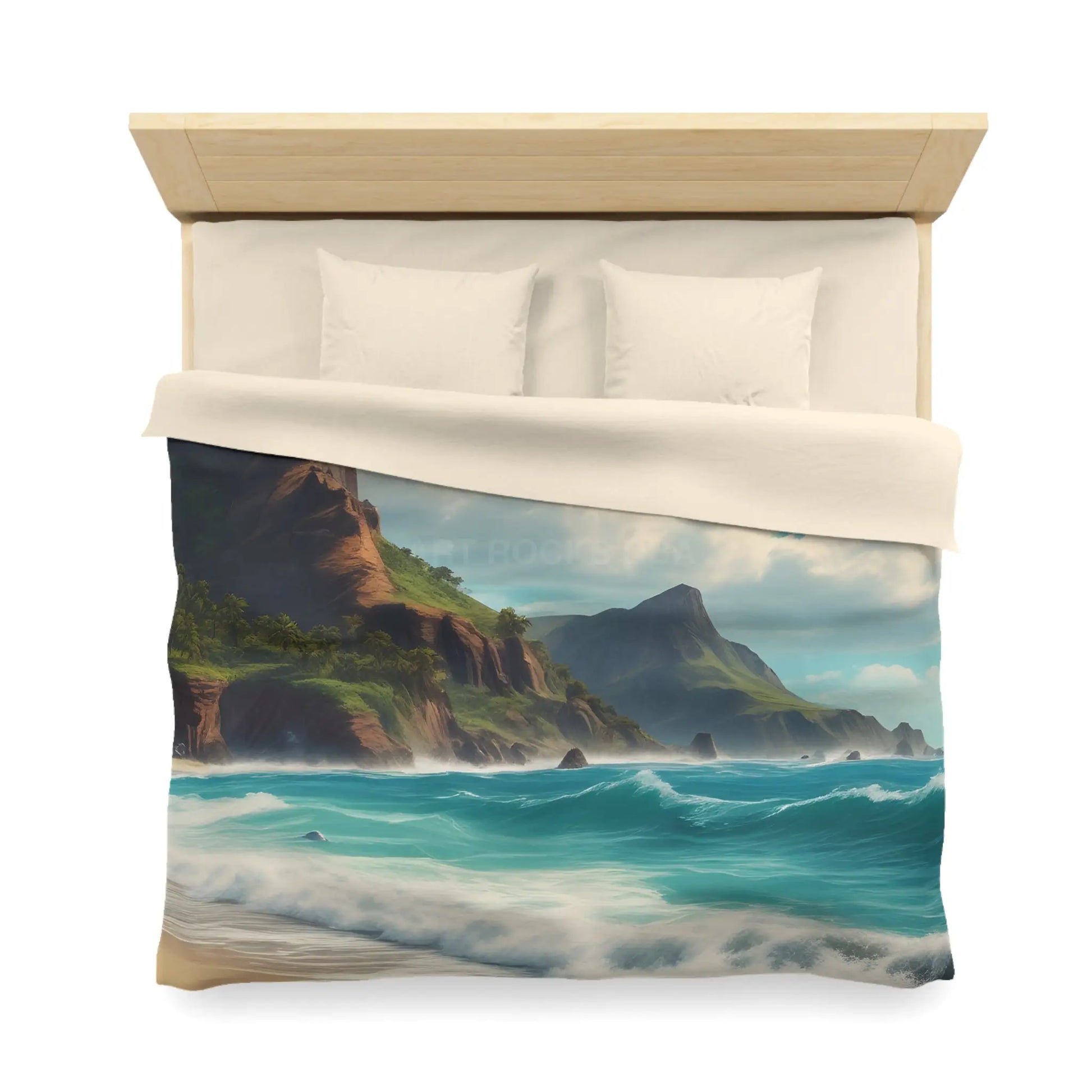 Beach Bliss Microfiber Duvet Cover - Coastal Dream Escape - Home Decor