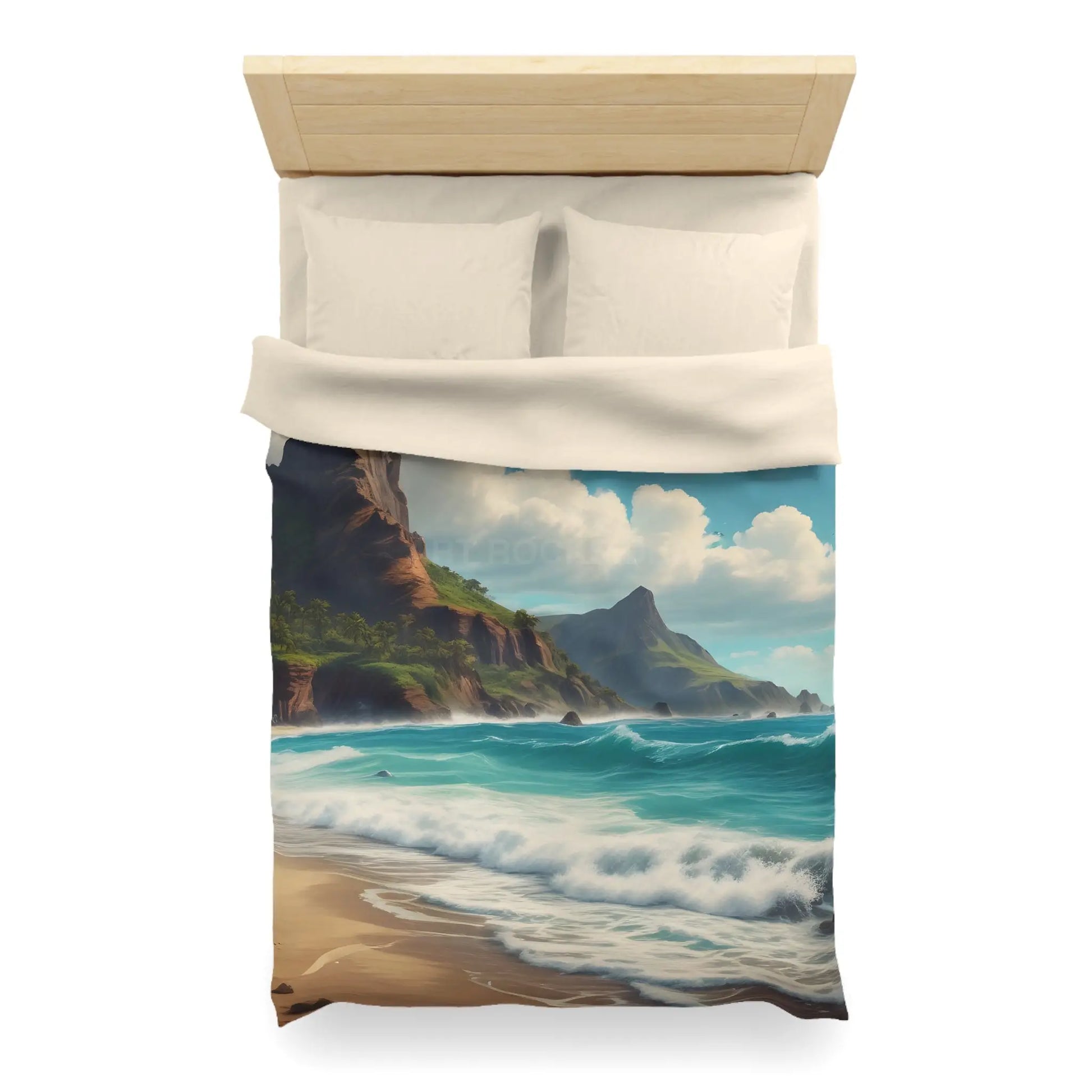 Beach Bliss Microfiber Duvet Cover - Coastal Dream Escape - Home Decor