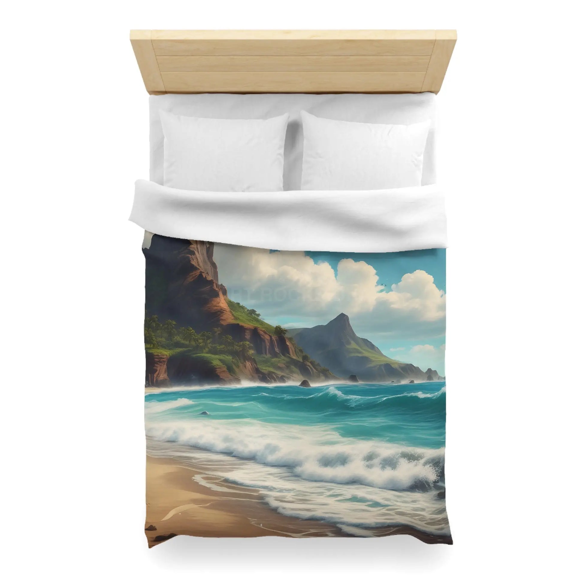 Beach Bliss Microfiber Duvet Cover - Coastal Dream Escape - Home Decor
