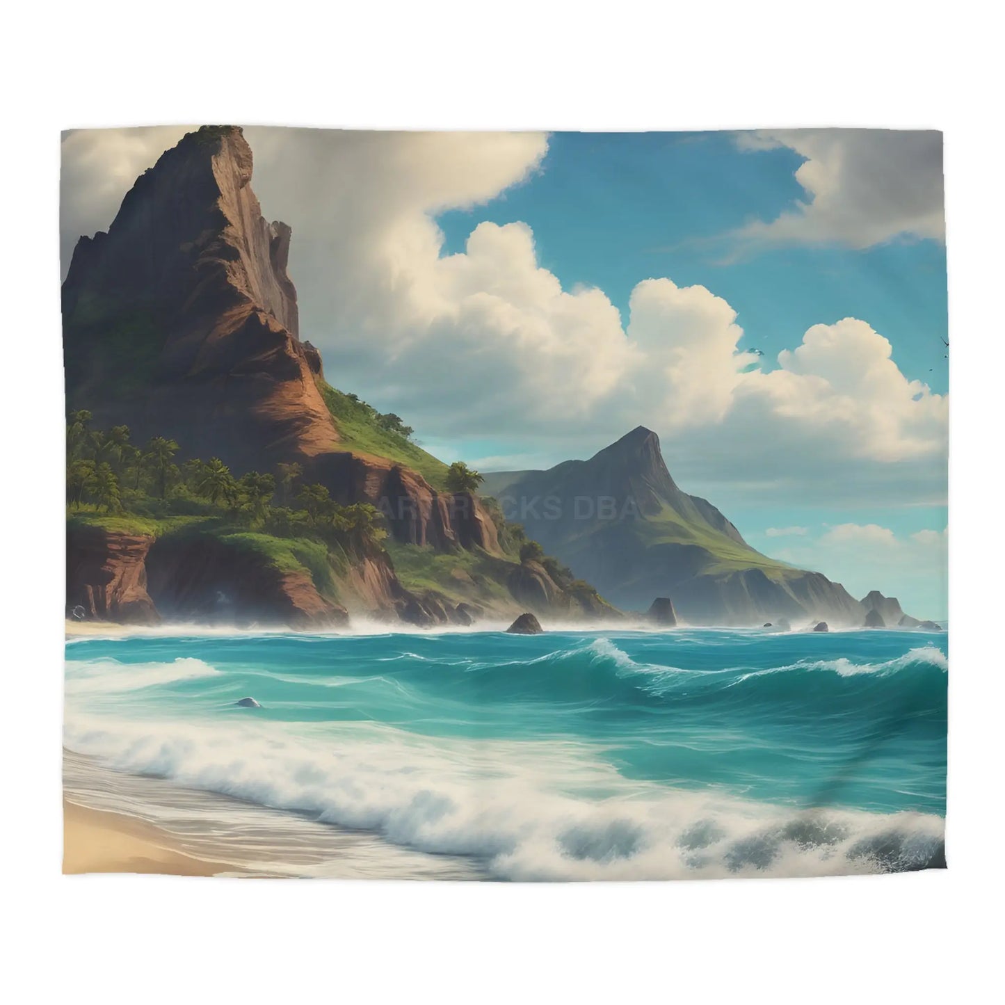 Beach Bliss Microfiber Duvet Cover - Coastal Dream Escape - King / White - Home Decor